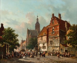 En holländsk marknad på sommaren, 1800-talet