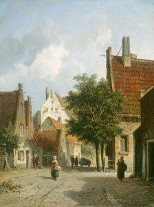Amsterdam Street Scene (olja på trä)