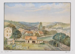 Vy över Soden-am-Taunus, Tyskland