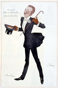 Tecknad av greve Boni av Castellane - Illustration av Adrien Barrere (1877-1931) i "" Fantasio""