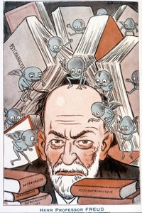 Tecknad av Sigmund Freud "" Den som får vampyrer att förstå""" - Illustration av Adrien Barrere (1877-1931) i "" Fantasio""" av 1931-05-15