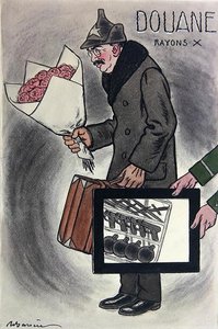 Tecknad serie av den sovjetiska ambassadören i Frankrike, Valerian Devgalevsky, från den franska tidskriften 