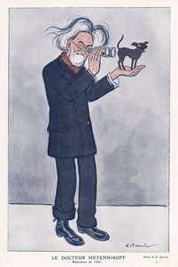 Elie Metchnikoff, rysk zoolog (färg litho) av Adrien Barrere