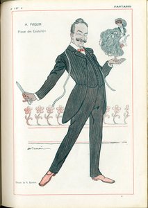 Fantasio, : Metiers, Mode - Tailor Couturier, Paquin, 1907-06-15 (gravyr) av Adrien Barrere