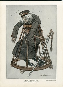 Fantasio, ca. 1916_6_1 - Illustration av A Barrere (1874-1931): War of 14 -18, Tyskland Preussen, Verifieringsdatum - Von Haesler - Senilisering av Adrien Barrere