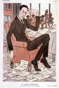 Humoristiskt porträtt av Paul Morand - av Barrère i "Fantasio"" från 1928-09-15 av Adrien Barrere