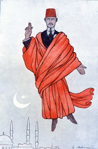 Porträtt av Pasha Mustafa Kemal (Kamal Ataturk)