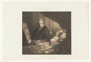 Tintoretto vid sin dotters dödsbädd Le Tintoret et sa fille (titel på objekt) Salon de 1851 (serietitel på objekt) av Adrien Canelle