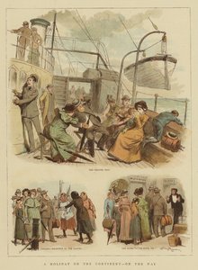 En semester på kontinenten, på väg (chromolitho)