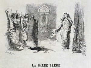 Beard Bleue - i "Les Tales de Fées"" av Charles Perrault, illustrationer av Adrien Marie av Adrien Emmanuel Marie