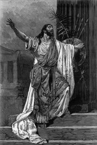 Porträtt av komikern Jean Sully Mounet dit Mouney-Sully (Mounet Sully) (1841-1916) i rollen som Oedipus för stycket "" Oedipus roi"" på Comedie Francaise