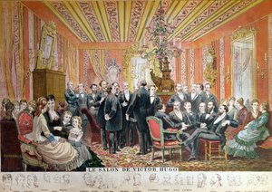 Victor Hugos salong, 21 rue de Clichy, Paris, december 1875 (färggravyr)
