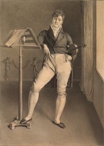 Porträtt av violinisten Jean Vidal (1789-1867) av Adrien Victor Auger