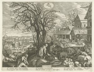December (titel på objekt) De tolv månaderna (serietitel) av Egidius  Sadeler (II)