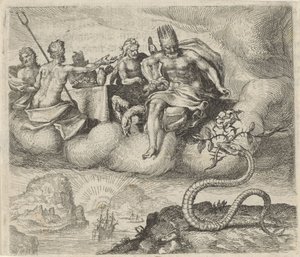 Fabel om Jupiter och ormen av Egidius  Sadeler (II)