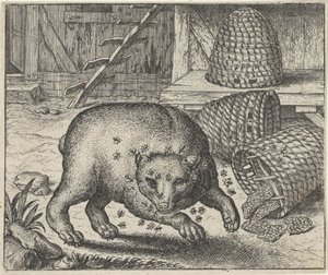 Fabel om björnen och bina av Egidius  Sadeler (II)