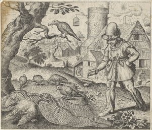 Fabel om Harrier och Gök av Egidius  Sadeler (II)