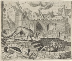 Fabel om räven och geten av Egidius  Sadeler (II)