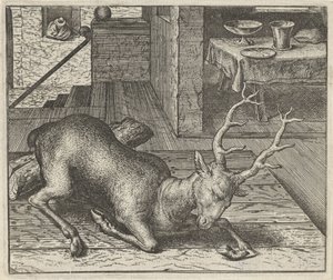 Fabel om den berusade rådjuren av Egidius  Sadeler (II)