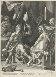 Hercules i Omphale av Egidius  Sadeler (II)