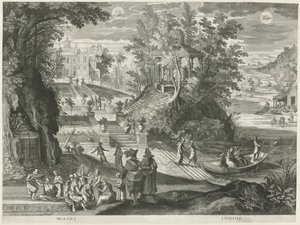 maj och juni De tolv månaderna i sex italienska landskap (serietitel) av Egidius  Sadeler (II)