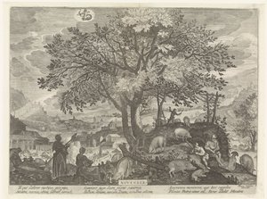 november (titel på objekt) De tolv månaderna (serietitel) av Egidius  Sadeler (II)