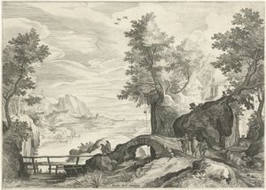Flodlandskap av Egidius  Sadeler (II)