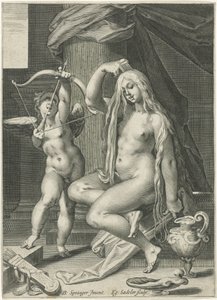 Venus kammar håret av Egidius  Sadeler (II)