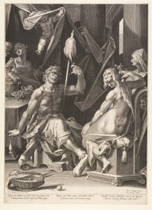 Herkules och Omphale av Aegidius Sadeler II