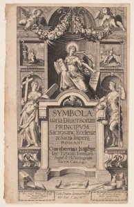 Titelsida till Symbola varia diversorum av Aegidius Sadeler II