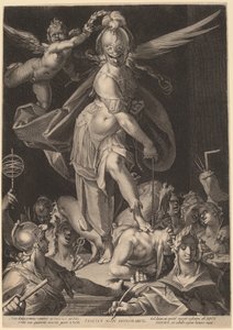 Visdom erövrar okunnighet av Aegidius Sadeler II, after Bartholomaeus Spranger