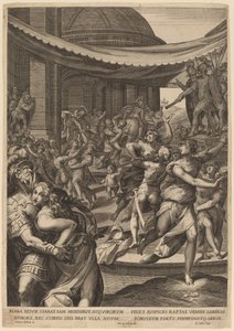Sabinernas våldtäkt av Aegidius Sadeler II after Denys Calvaert