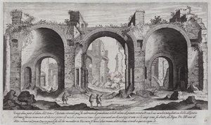 Caracalla-baden, Rom (gravyr) av Aegidius Sadeler or Saedeler