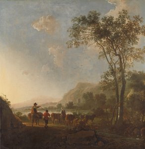 Landskap med herdar och boskap av Aelbert Cuyp (follower of)