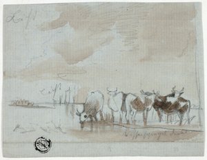 Boskap i vatten av Aelbert Cuyp