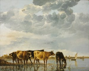 Kor i en flod av Aelbert Cuyp