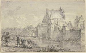 Den gamla Delftporten i Rotterdam av Aelbert Cuyp