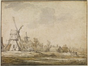 Ett landskap med kvarnar av Aelbert Cuyp