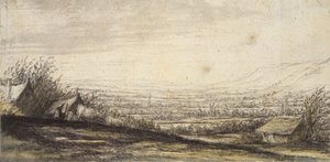 Vidsträckt landskap med stuga och boskap, sent 1600-tal av Aelbert Cuyp