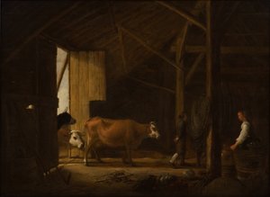 Interiör från ett kostall av Aelbert Cuyp