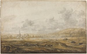 Panoramalandskap längs Rhen av Aelbert Cuyp