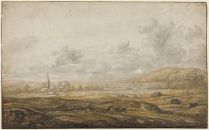 Panoramavy över landskapet längs Rhen