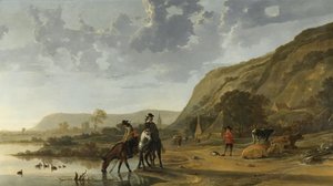 Flodlandskap med ryttare, 1653-7