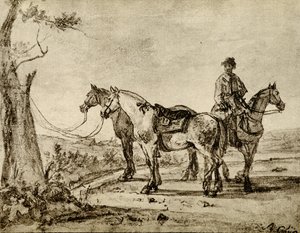 Tre hästar av Aelbert Cuyp