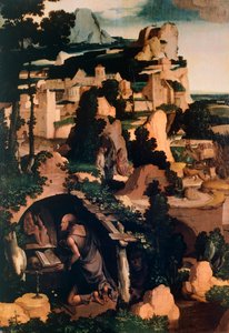 St. Jerome Penitent, kopia, av Albert Bouts (cirka 1452-1549)