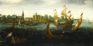 Skickar utanför IJsselmonde av Aert Anthonisz