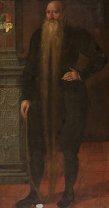 Porträtt av Pieter Dircksz, kallad Long Beard, rådsmedlem i föräldralösa kammaren i Edam av Aert Pietersz. (attributed to)