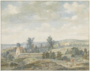 Utsikt över midnattar och djur Landskap av Aert Schouman