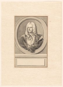 Porträtt av Abraham van Hoey, i oval, till vänster av Aert Schouman