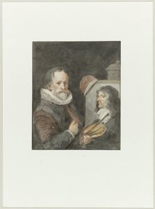 Porträtt av Michiel van Mierevelt, medan han Jacob Willemsz. Delff målar av Aert Schouman